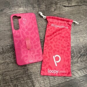 Loopy Case Hot Pink Leopard Print Phone Case with Matching Pink Pouch